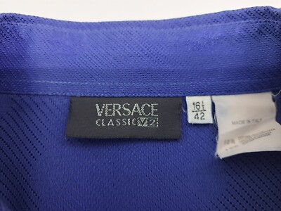 VERSACE classic サイズ46 VERSACE CLASSIC V2 silk shirt Baroque print size M royal