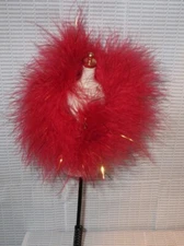 STOLE BARBIE DOLL HOLLYWOOD CAST PARTY RED & GOLD FEATHER FASHION ACCESSORY