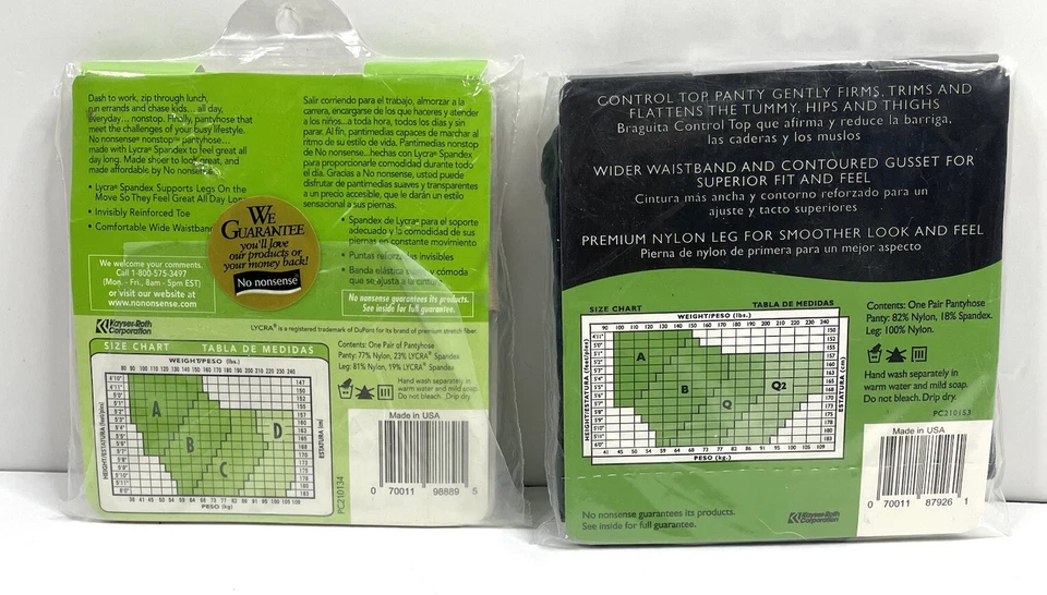 Nuevo Pantimedias No Nonsense Control Top Nude Negras Talla B Puntera Transparente Foto 4 de 4