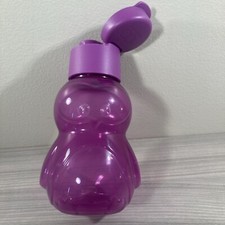 Botella de agua Tupperware Eco+ abatible 12 oz niños pingüino púrpura EE. UU. ¡Nueva!