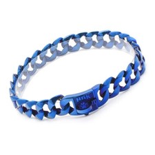 Dazzling Blue 32mm Cuban Link Dog Collar