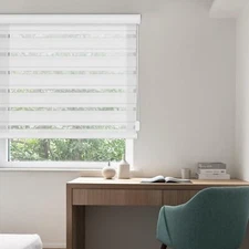 Changshade CUSTOM CUT Corded Dual Layer Zebra Roller Shades Window Blinds