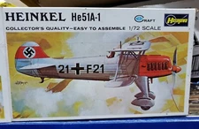 Hasegawa 1:72 Heinkel He51A-1 Vintage Kit No. JS-053-100 Sealed Parts