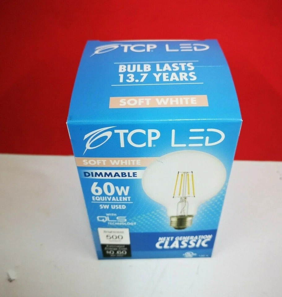 4-PK LED 500lm 5W G25 120V 2700K =60W DIMMABLE Soft White LIGHT BULB FG25D6027EC - Image 3 of 4