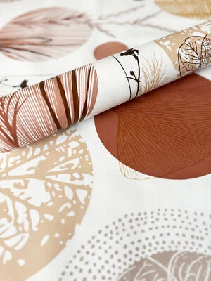 MAMBO DESIGN PVC Tischdecke HERBST BRAUN Wachstuch Meterware Länge & Breite wählbar rotbraun