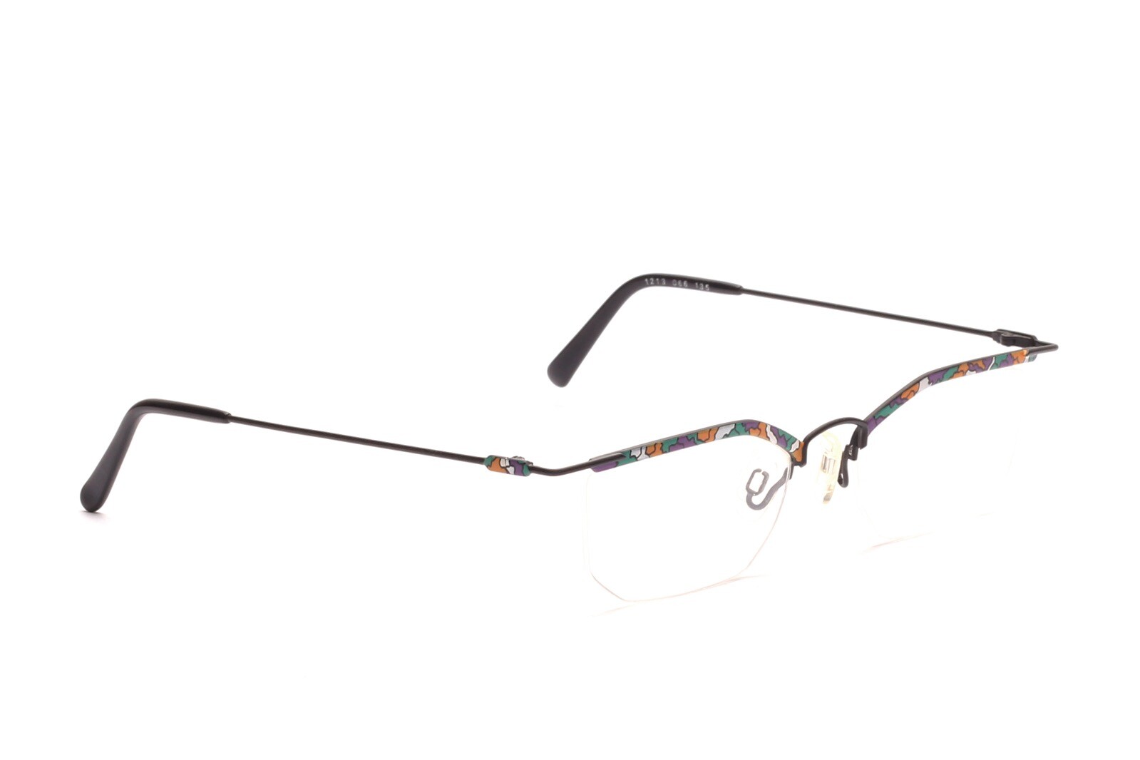 Vintage Brille Fassung Damen Halbrand FA Fashion Mod.1213 F066 Schwarz Bunt A5