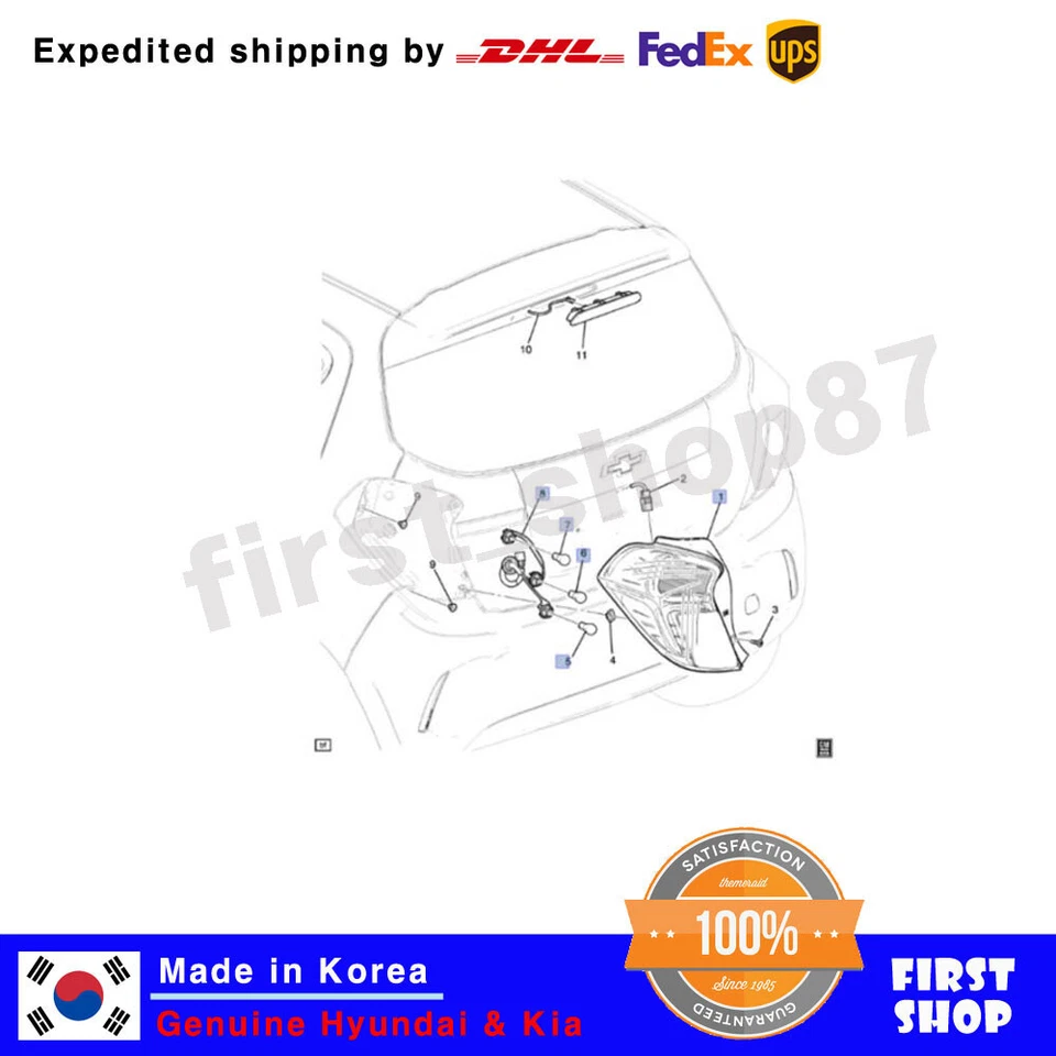 42607402 NUEVO Luz Trasera Luz Trasera Asiento Pasajero Derecho GM Chevrolet Spark 16-17 Foto 3 de 3