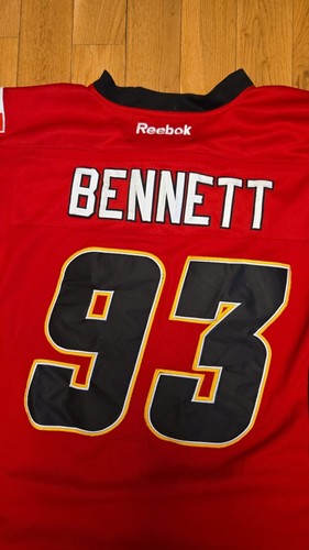Vintage Reebok 2013 Calgary Flames AB patch ROSSO maglia uomo Sam Bennett #93 taglia 50 - Foto 5 di 6