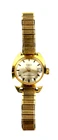 Vtg Timex Mens Gold Tone Mechanical Wind Up Date Watch Rare Runs Nice!