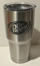 Dr. Pepper Silver - YETI Rambler 30 oz Tumbler, Vacuum Insulated - 