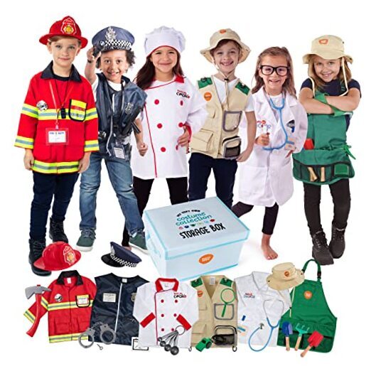 Toddler Dress Up Costume Set for Pretend Play Ages 3-6 with 6 Fun Outfits-image