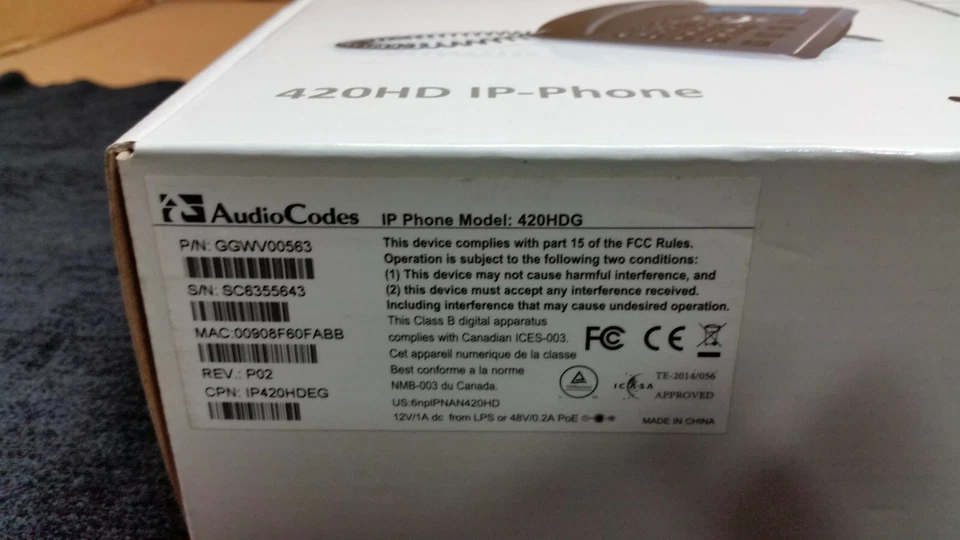 Brand New Audiocodes 420HD 2 Line IP Phone Black UC420HDEG 1482 - Image 2 of 2