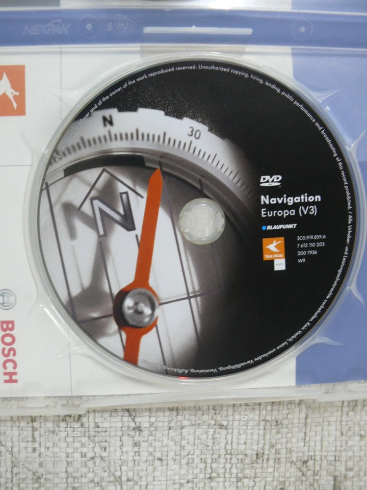 Navigation Bosch Blaupunkt TeleAtlas Europa Europe DVD VW Touareg 7L 3C0919859A - Bild 3 von 4