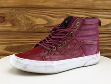 VANS Size 7 Sneaker Red Leather Medium B, M Lace Up Women