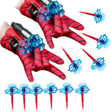Set Di 2 Guanti Spiderman Giochi Da Bambini, Glove Spara Ragnatele