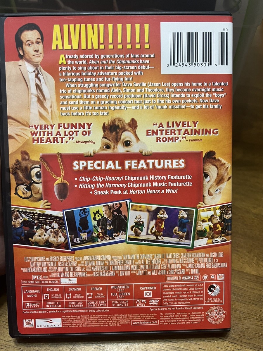 Alvin and the Chipmunks - DVD By Jason Lee,David Cross,Justin Long