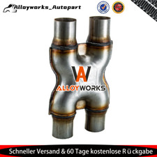 Edelstahl  Auspuff X Rohr Adapter X-Pipe Dual 2" In/Out DE