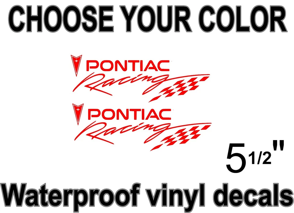 Pegatina bandera Pontiac Racing Team calcomanías automotrices generales GTO Firebird Trans Am Foto 2 de 3