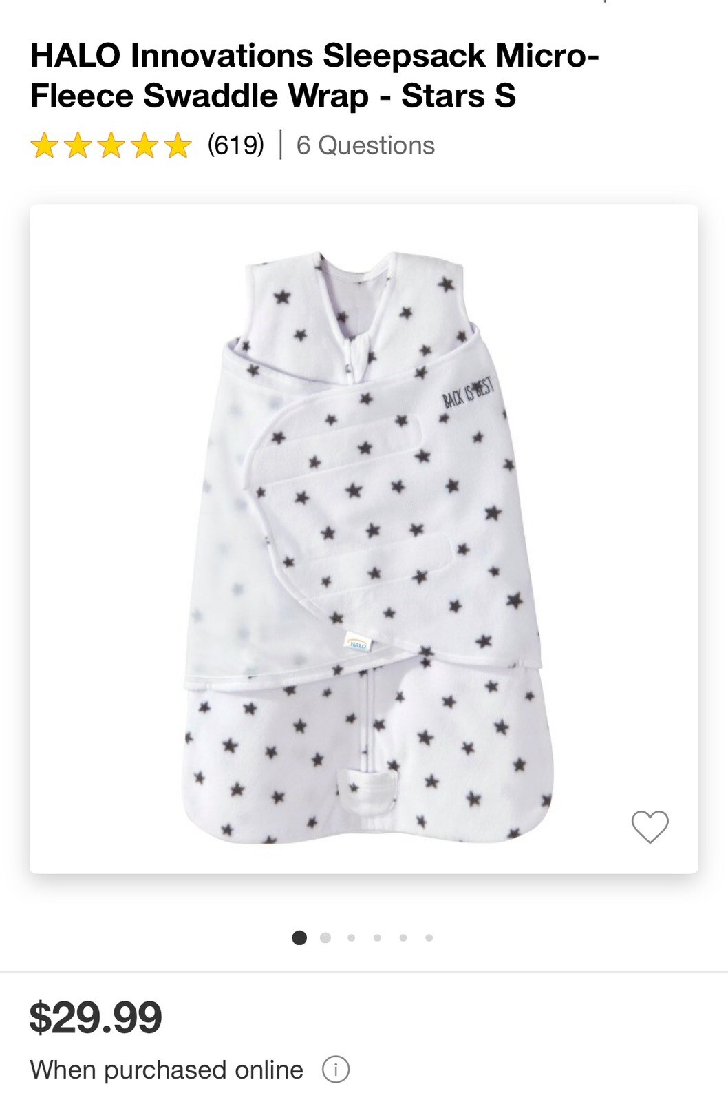 NewHalo Baby Sleep Sack Swaddle Size Small 36 Months Microfleece