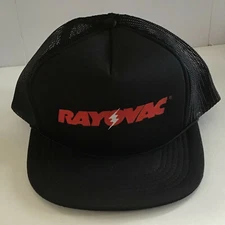 Vintage Snapback Hat Cap ASI Rayovac Flat Brim Trucker Style with Cord on brim
