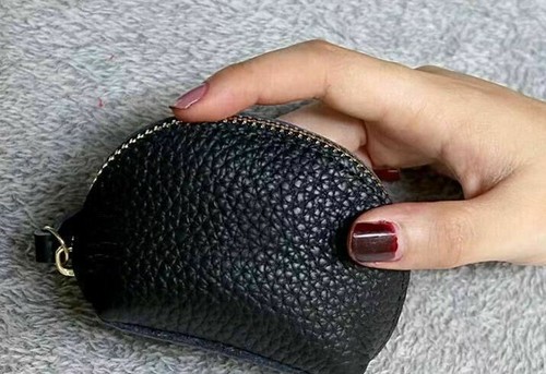 Genuine Leather Coin Purse,Change Purse With Zipper,Soft Leather Coin Pouch - Picture 3 of 10