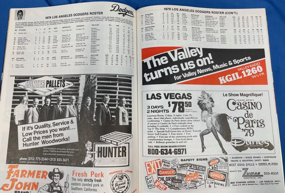 1979 LA Dodgers vs Houston Astros Game Program UNSCORED Don Sutton - Image 4 of 4