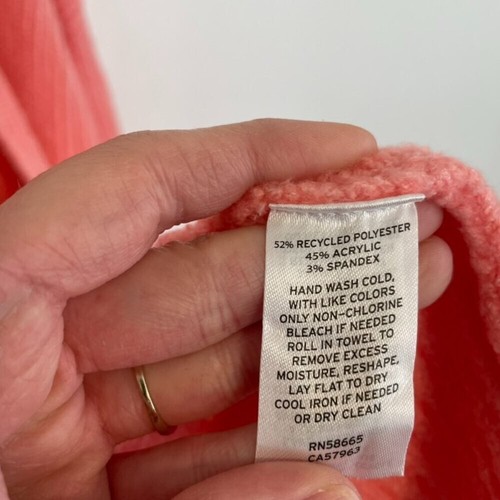 HALOGEN Cozy Knit Open Front Long Cardigan Bright Pink Chunky Knit Sweater Large - Picture 8 of 13