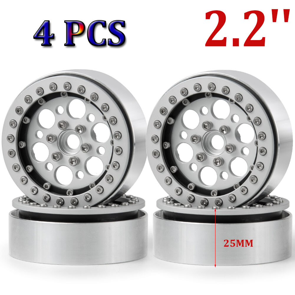4 Pezzi 2.2 Pollici Ruota Beadlock Per 1/10 RC Auto Axial SCX10 Wraith Rr10c~p141089590 - Foto 3