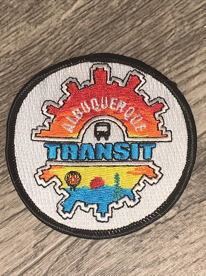 Rare 3” ALBUQUERQUE TRANSIT EMBROIDERED IRON-ON PATCH applique NEW MEXICO ABQ - Image 3 of 4