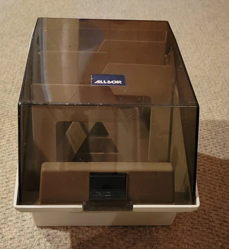ALLSOP 5.25" Floppy Disk Storage Box w/dividers Case 80s 90s Tech Computer Retro