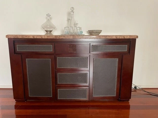 Stone top 2024 buffet cabinet