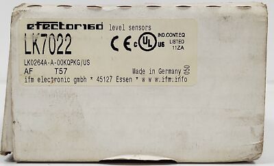 IFM EfectorLK0264A-A-00KQPKG/US-LK7022 Continuous Level Sensor