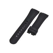 24mm Black Rubber Watch Strap For Graham Chronofighter Prodive