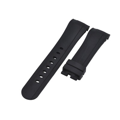 24mm Black Rubber Watch Strap For Graham Chronofighter Prodive