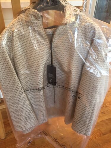 NWT Cinzia Rocca Due Khaki Pattern Short Hooded Jacket SZ 12 - Picture 1 of 12