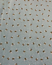 Blue Multi Honeycomb Bees -Bee Kind-by Jade Mosinski for Northcott Cotton Fabric