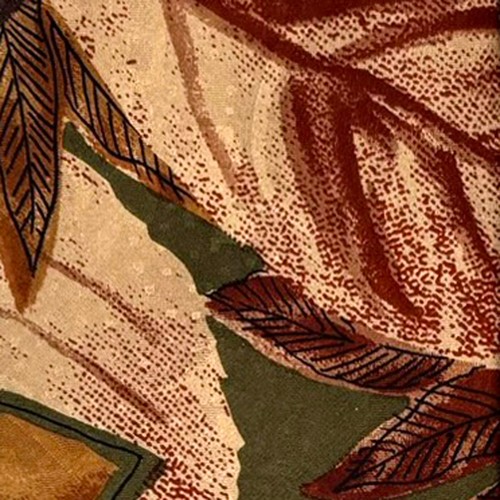 Cravatta verde Altea Milano - cravatta vintage multicolore motivo foglia d'autunno seta Italia - Foto 6 di 9