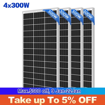 300W 600W 900W 1500W 1800W Solar Panel 12V Charg Off-Grid Battery Power RV Boat