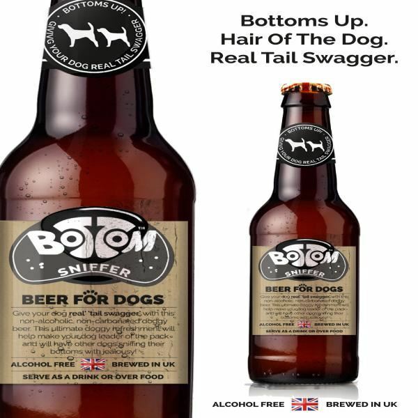Woof & Brew Bottom Sniffer CERVEZA PARA PERROS Sin alcohol No Carbonato Herbal Mascota