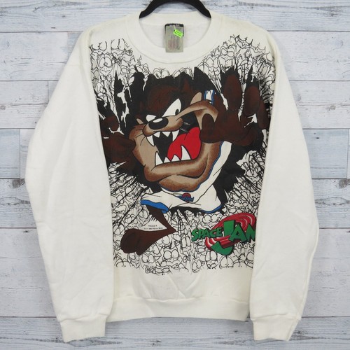 Vintage 90's Space Jam Taz Pullover Sweatshirt 1996 Kids Youth Size XL 18-20