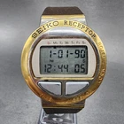 Seiko Receptor Watch Men 43m Digital Two Tone Ma51-4a10 New Battery