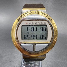 Seiko Receptor Watch Men 43m Digital Two Tone Ma51-4a10 New Battery
