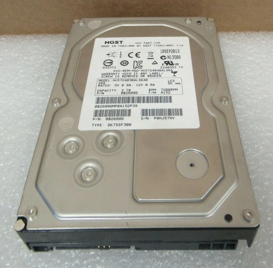HGST Ultrastar 7K4000 3TB 3.5″ SAS 6Gb/s 7.2K 64MB Server HDD HUS724030ALS640 - Image 2 of 4