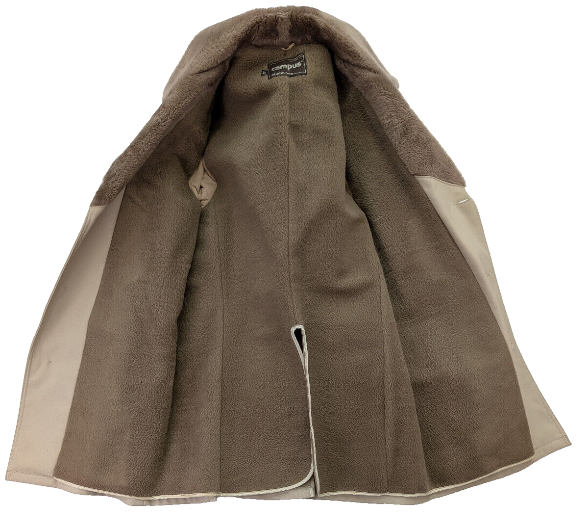 Vintage 60s 70s Men's Winter Coat Campus Studio One Faux Fur