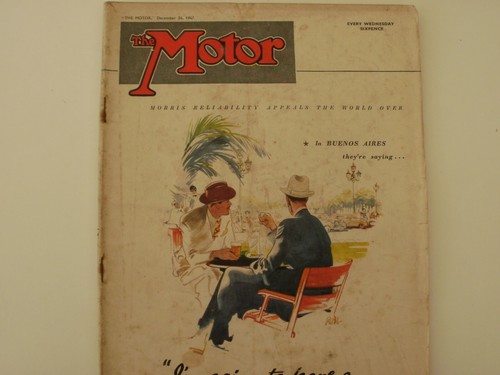 Motor 1947. Ford Anglia R/T. Mercedes-Benz Type 163.Brockbank Xmas cartoon.