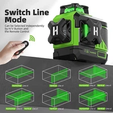 Huepar Z03CG 3D Green Beam Self-Leveling 3x360 Cross Line Laser Level