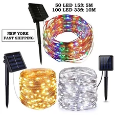Xmas Party Garden Decor Solar String Lights LED Outdoor Waterproof Copper Wire