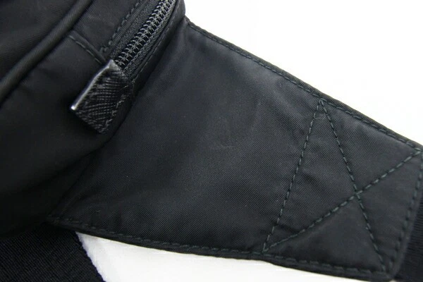 Prada 2VL977 Black Nylon Leather Crossbody Waist Bag Used