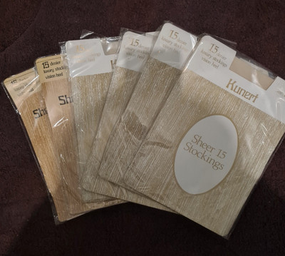 Job Lot A6 6 Pairs of Kunert Sheer 15 Den Stockings Size Large