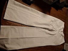 Nine and Company by Nine West Size 10 White Blue Pinstripe Pleated Pants Pockets